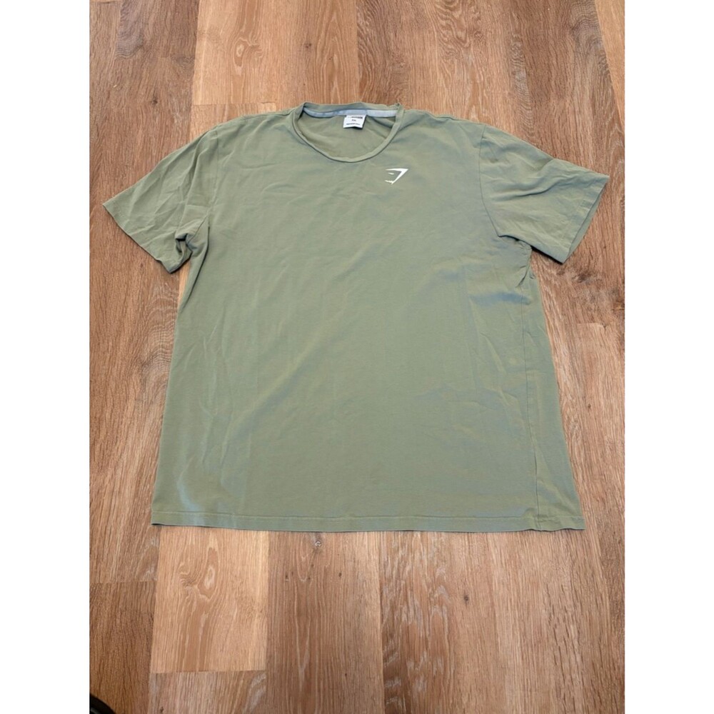 Gymshark Olive Green Logo Short Sleeve Tee Mens XXL Gym Performance Stretch
